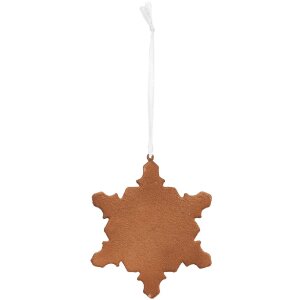 Clayre & Eef 6PR5351 Decorazione Ornamento Fiocco di Neve 9x1x10 cm Bianco Marrone