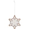 Clayre & Eef 6PR5351 Decorazione Ornamento Fiocco di Neve 9x1x10 cm Bianco Marrone