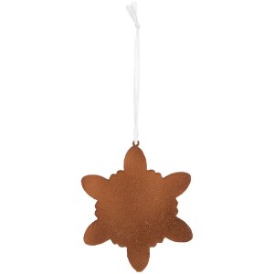 Clayre & Eef 6PR5352 Decorazione Ciondolo Fiocco di Neve 9x1x10 cm Bianco Marrone