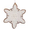 Clayre & Eef 6PR5352 Decorazione Ciondolo Fiocco di Neve 9x1x10 cm Bianco Marrone