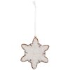Clayre & Eef 6PR5352 Decorazione Ciondolo Fiocco di Neve 9x1x10 cm Bianco Marrone