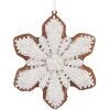 Clayre & Eef 6PR5353 Decorazione Ciondolo Fiocco di Neve 9x1x10 cm Bianco