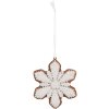 Clayre & Eef 6PR5353 Decorazione Ciondolo Fiocco di Neve 9x1x10 cm Bianco
