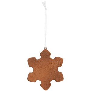 Clayre & Eef 6PR5354 Decorazione Ciondolo Fiocco di Neve 9x1x10 cm Bianco Marrone
