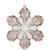 Clayre & Eef 6PR5354 Decorazione Ciondolo Fiocco di Neve 9x1x10 cm Bianco Marrone