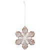 Clayre & Eef 6PR5354 Decorazione Ciondolo Fiocco di Neve 9x1x10 cm Bianco Marrone