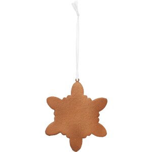 Clayre & Eef 6PR5355 Decorazione Ornamento Fiocco di Neve 9x1x10 cm Bianco e Marrone