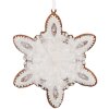 Clayre & Eef 6PR5355 Decorazione Ornamento Fiocco di Neve 9x1x10 cm Bianco e Marrone