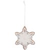 Clayre & Eef 6PR5355 Decorazione Ornamento Fiocco di Neve 9x1x10 cm Bianco e Marrone