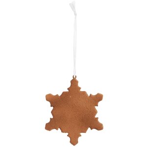 Clayre & Eef 6PR5357 Decorazione Ornamento Fiocco di Neve 9x1x10 cm Bianco Marrone