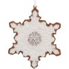 Clayre & Eef 6PR5357 Decorazione Ornamento Fiocco di Neve 9x1x10 cm Bianco Marrone