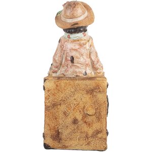 Supporto per libri Clayre & Eef 6PR5556 (2 pezzi) 19x10x22 cm Marrone e Blu