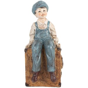 Supporto per libri Clayre & Eef 6PR5556 (2 pezzi) 19x10x22 cm Marrone e Blu