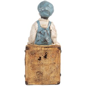 Supporto per libri Clayre & Eef 6PR5556 (2 pezzi) 19x10x22 cm Marrone e Blu