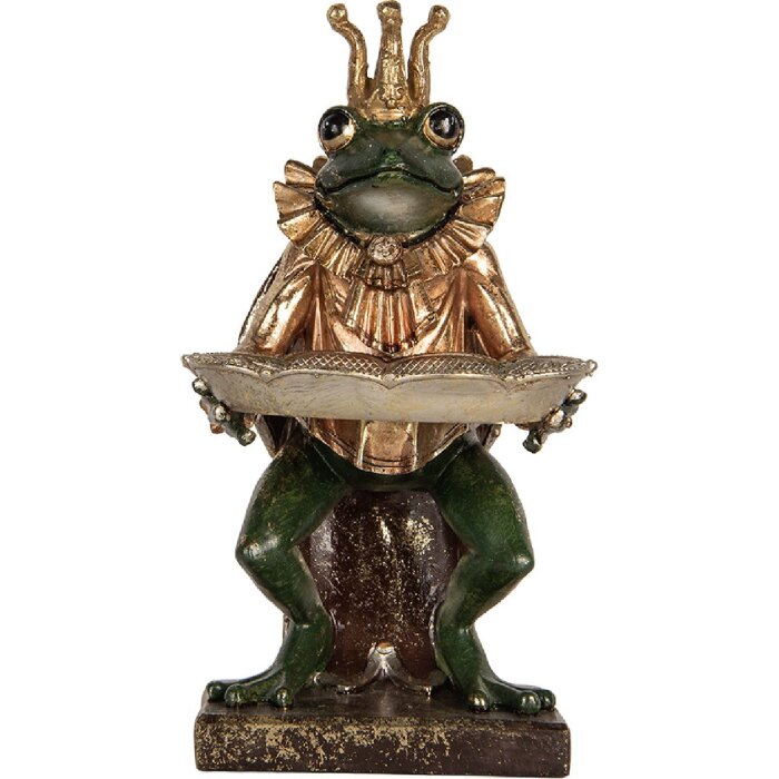 Clayre & Eef 6PR5565 Decorazione Rana 16x15x28 cm Verde