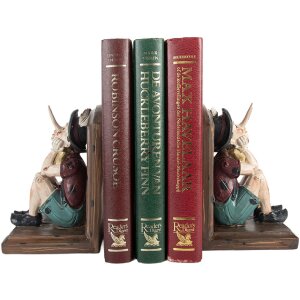 Clayre & Eef 6PR5574 Sostegno per Libri Set di 2 Marrone/Beige 24x11x17 cm