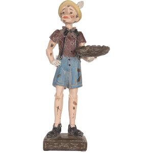Figura di Pinocchio Clayre & Eef 14x10x31 cm Beige e...