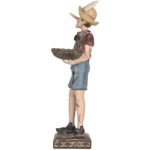 Figura di Pinocchio Clayre & Eef 14x10x31 cm Beige e Rosso