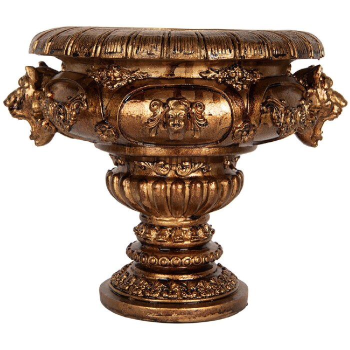 Clayre & Eef 6PR5582 Decorazione Vaso per Fiori 26x22x21 cm Dorato