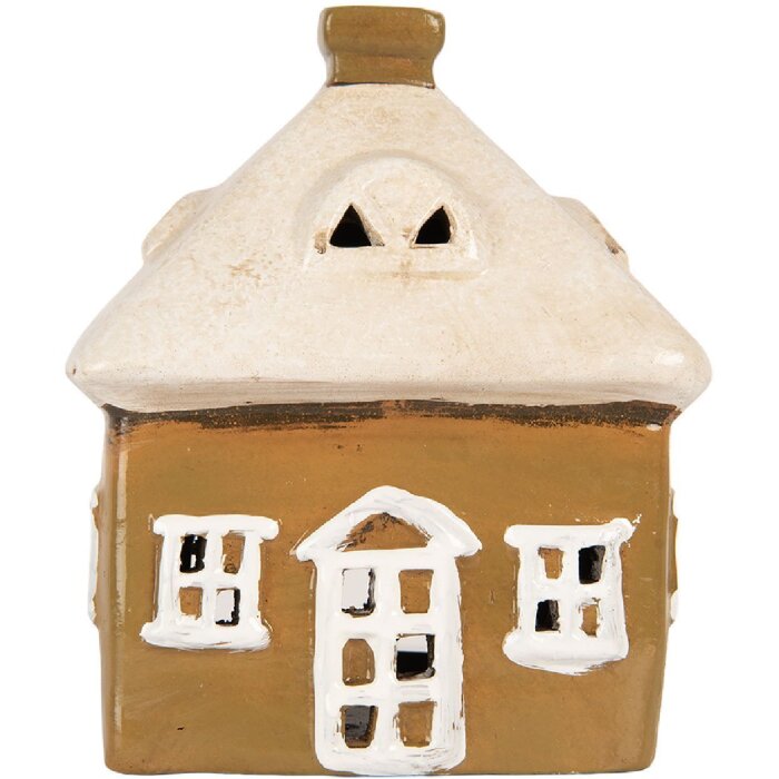 Decorazione casa in ceramica Clayre & Eef 12x9x14 cm Marrone-Beige