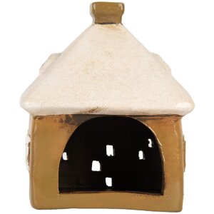 Decorazione casa in ceramica Clayre & Eef 12x9x14 cm Marrone-Beige