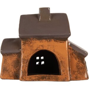 Decorazione Casa in Ceramica Clayre & Eef 20x11x16 cm Arancio Grigio