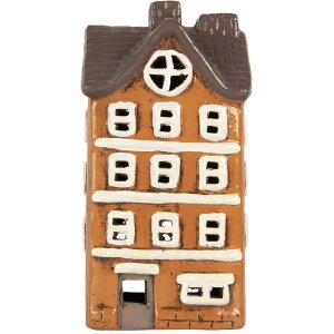 Decorazione casa in ceramica Clayre & Eef 6CE2202 12x10x23 cm Arancione e Grigio