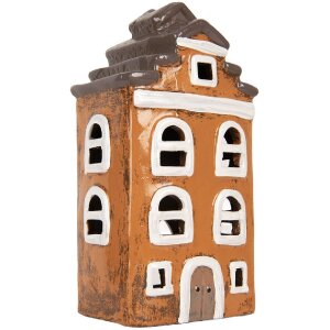 Decorazione Casa Clayre & Eef 13x10x24 cm Grigio e Arancione