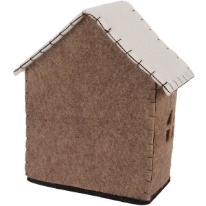 Casa in Feltro Clayre & Eef 66305 17x9x19 cm Marrone e Bianco