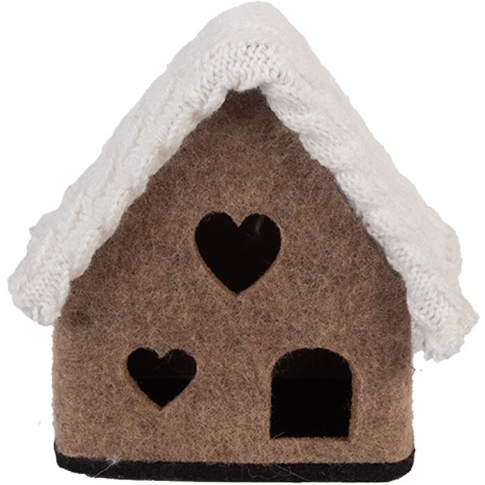 Casa in feltro Clayre & Eef 66306 13x10x13 cm Marrone Bianco