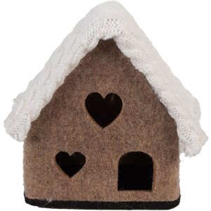 Casa in feltro Clayre & Eef 66306 13x10x13 cm Marrone Bianco