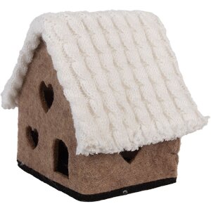 Casa in feltro Clayre & Eef 66306 13x10x13 cm Marrone Bianco