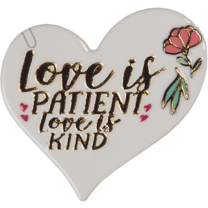 Magnet decorativo Clayre & Eef 66370 6x1x6 cm Bianco-Oro