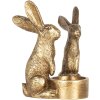Portacandele Coniglio in polyresin Clayre & Eef 6PR5741 Oro 10x8x12 cm
