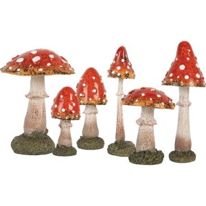 Decorazione Fungo Clayre & Eef 6PR5744 4x4x12 cm