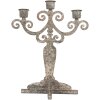 Portacandele in ferro Clayre & Eef 6Y5821 26x16x35 cm Grigio