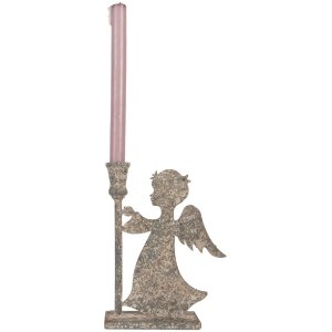 Portacandele Angelo Clayre & Eef 6Y5823 20x9x28 cm Grigio Beige