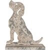 Decorazione Cane Clayre & Eef 6Y5830 16x8x19 cm Grigio Beige