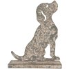 Decorazione Cane Clayre & Eef 6Y5830 16x8x19 cm Grigio Beige