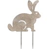 Steccetto da giardino con coniglietto Clayre & Eef 23x1x35 cm Grigio-beige