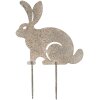 Steccetto da giardino con coniglietto Clayre & Eef 23x1x35 cm Grigio-beige
