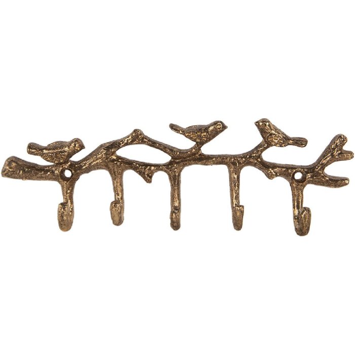 Appendiabiti da parete Clayre & Eef 6Y5883 18x2x6 cm color oro