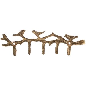 Appendiabiti da parete Clayre & Eef 6Y5883 18x2x6 cm color oro