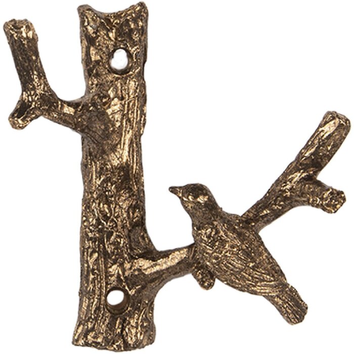 Gancio da parete decorativo Clayre & Eef 6Y5885 9x4x9 cm Color Oro