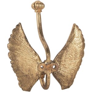 Gancio da parete Clayre & Eef 6Y5896 12x6x13 cm color oro