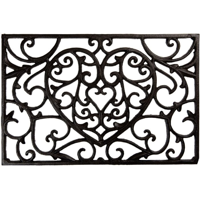 Clayre & Eef 5Y1290 Tappetino da ingresso in ferro 59x39x2 cm Marrone Drausen