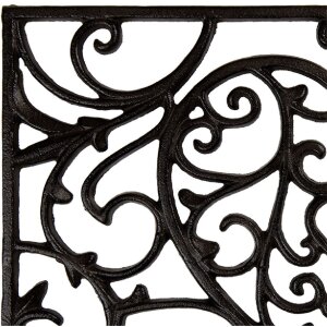 Clayre & Eef 5Y1290 Tappetino da ingresso in ferro 59x39x2 cm Marrone Drausen