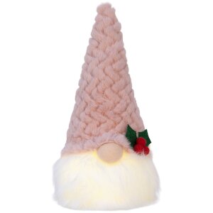 Clayre & Eef 66334 Decorazione Nano con LED 10x10x25 cm Rosa