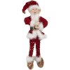 Decorazione di Natale con elfo Clayre & Eef 17x12x52 cm Rosso e Bianco