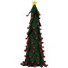 Decorazione Albero di Natale Clayre & Eef 66338 Ø 15x45 cm Verde e Rosso
